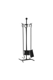 JVL Edale 3 Piece Companion Set + Stand in Black - thumbnail 1