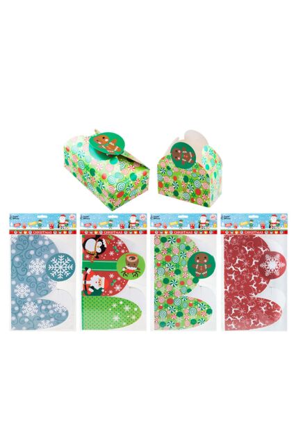 VFM e-Store Christmas Gift Boxes 4 Xmas Themed Designs 1 x Varied Design 18x7x11cm - Size: 18 x 7 x 11 cm - image 1