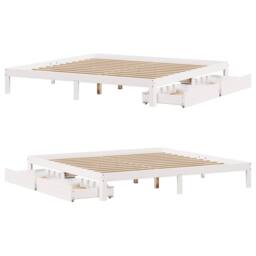 Berkfield Home Bed Frame with Drawers without Mattress White 200x200 cm - thumbnail 9