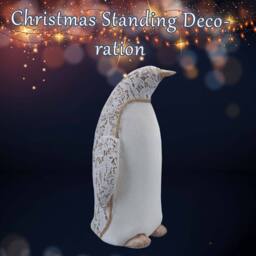 VFM e-Store Christmas Penguin Decoration 38cm x 24cm White X 1 - Size: 38 cm x 24 cm - thumbnail 3
