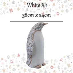 VFM e-Store Christmas Penguin Decoration 38cm x 24cm White X 1 - Size: 38 cm x 24 cm - thumbnail 2