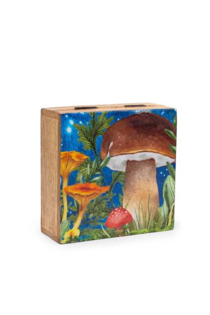 KDMD Mushroom Design Square Storage Box 13.5x13.5x6cm & 15x17.5x8cm - Size: 13.5x13.5x6 cm - image 1