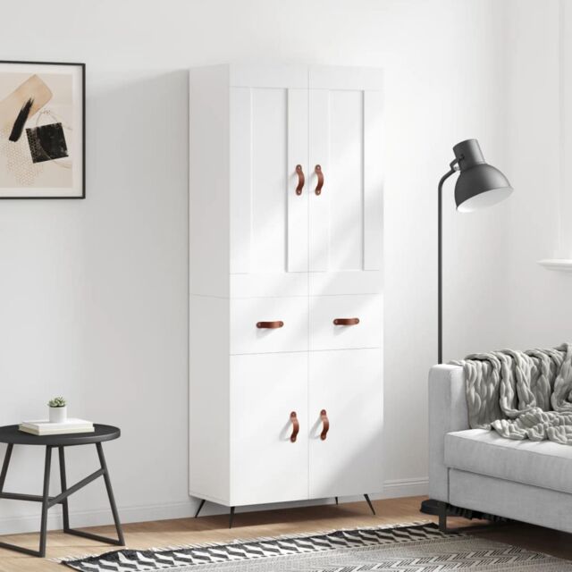 Berkfield Home Highboard White 69.5x34x180 cm Engineered Wood - image 1