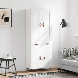 Berkfield Home Highboard White 69.5x34x180 cm Engineered Wood - thumbnail 1