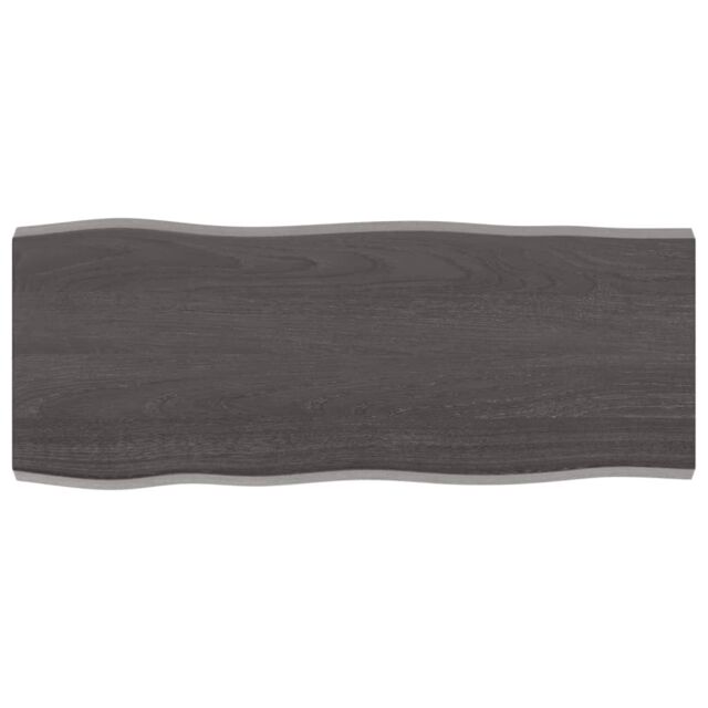 Berkfield Home Table Top Dark Grey 100x40x(2-4) cm Treated Solid Wood Live Edge in Brown - image 1