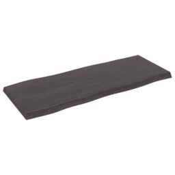 Berkfield Home Table Top Dark Grey 100x40x(2-4) cm Treated Solid Wood Live Edge in Brown - thumbnail 2