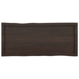 Berkfield Home Table Top Dark Grey 100x40x(2-4) cm Treated Solid Wood Live Edge in Brown - thumbnail 3