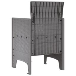Berkfield Home Garden Chairs with Cushions 4 pcs Light Grey Poly Rattan - thumbnail 5
