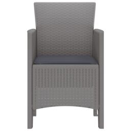 Berkfield Home Garden Chairs with Cushions 4 pcs Light Grey Poly Rattan - thumbnail 6