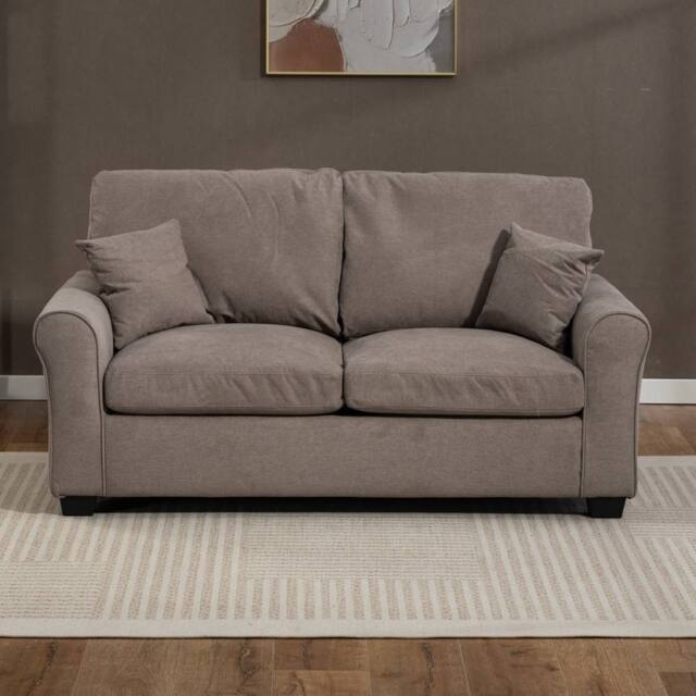 Artemis Home Lewiston Fabric Pull Out Sofabed in Brown - Size: 3 Seater - image 1