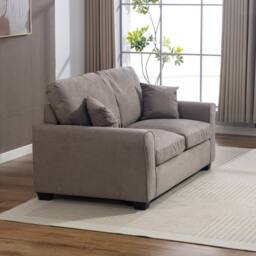 Artemis Home Lewiston Fabric Pull Out Sofabed in Brown - Size: 3 Seater - thumbnail 3