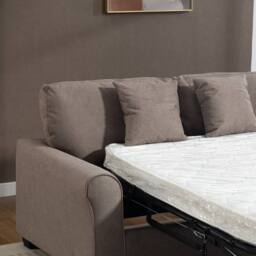 Artemis Home Lewiston Fabric Pull Out Sofabed in Brown - Size: 3 Seater - thumbnail 7