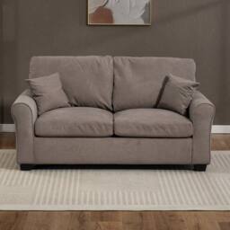 Artemis Home Lewiston Fabric Pull Out Sofabed in Brown - Size: 3 Seater