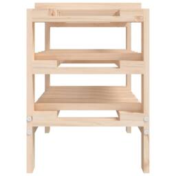 Berkfield Home Wine Rack 61.5x30x42 cm Solid Wood Pine in Natural - thumbnail 5