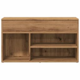 Berkfield Home Shoe Bench Artisan Oak 80x30x45 cm Engineered Wood in Brown - Size: 80 x 30 x 45 cm - thumbnail 4