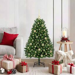 Berkfield Home Artificial Christmas Tree with Stand Green 120 cm PVC & Metal - thumbnail 1