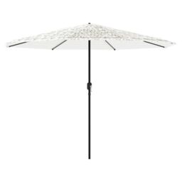 Berkfield Home Garden Parasol with Steel Pole White 324x324x247 cm - Size: 324 x 324 x 247 cm - thumbnail 2