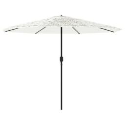 Berkfield Home Garden Parasol with Steel Pole White 324x324x247 cm - Size: 324 x 324 x 247 cm - thumbnail 5