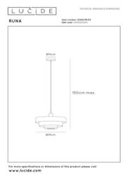 Netlighting Lucide RUNA Pendant light Ø 35 cm 1xE27 Green - Essential - thumbnail 4
