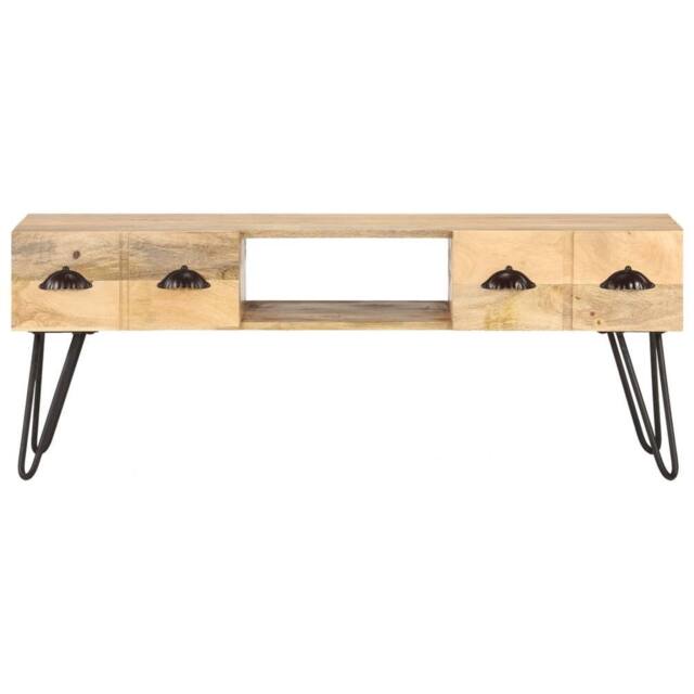 Berkfield Home TV Cabinet 120x35x45 cm Solid Mango Wood in Brown - Size: 120 x 35 x 45 cm - image 1