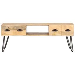 Berkfield Home TV Cabinet 120x35x45 cm Solid Mango Wood in Brown - Size: 120 x 35 x 45 cm - thumbnail 1