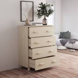 Berkfield Home Sideboard HAMAR Honey Brown 79x40x103.5 cm Solid Wood Pine in Light Beige - thumbnail 7