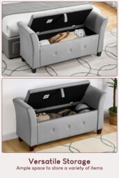 Home Discount Vida Designs Seville Storage Ottoman Velvet Fabric UKFR Furniture in Grey - thumbnail 7