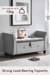 Home Discount Vida Designs Seville Storage Ottoman Velvet Fabric UKFR Furniture in Grey - thumbnail 4