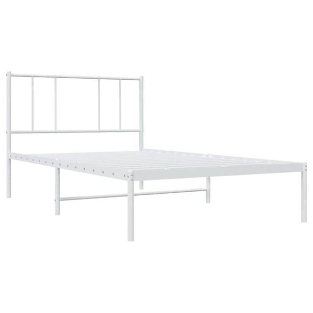 Berkfield Home Metal Bed Frame with Headboard White 80x200 cm - image 1