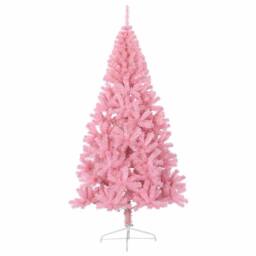 Berkfield Home Beautiful Artificial Pre-lit Christmas Tree with 300 LEDs Pink 24 - thumbnail 5