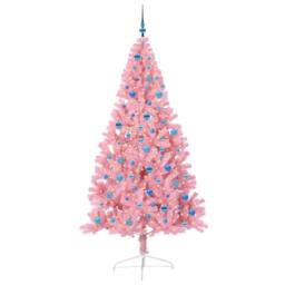 Berkfield Home Beautiful Artificial Pre-lit Christmas Tree with 300 LEDs Pink 24