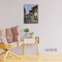 "Artery8 Camille Corot Dardagny Rural Village Street Canvas Wall Art Print - Size: W12"" x H16""" - thumbnail 3