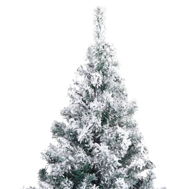 Berkfield Home Beautiful Artificial Christmas Tree with Flocked Snow Green 240 cm PVC - image 1