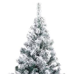 Berkfield Home Beautiful Artificial Christmas Tree with Flocked Snow Green 240 cm PVC - thumbnail 1