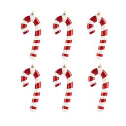 Garden Greatness Set Of 6 Hanging Candy Cane Decorations in Red - Size: 1 Pack - thumbnail 2