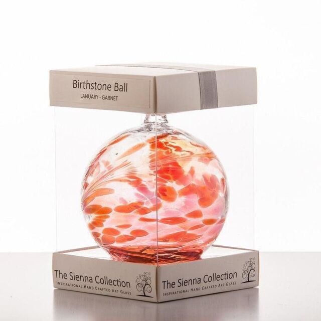 Sienna Glass Birthstone Ball January Garnet in Burnt Orange - image 1