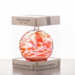 Sienna Glass Birthstone Ball January Garnet in Burnt Orange - thumbnail 2