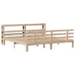 Berkfield Home Bed Frame with Headboard without Mattress 200x200 cm in Brown - thumbnail 3