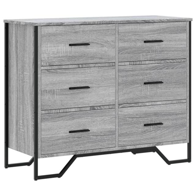 Berkfield Home Chest of Drawers Grey Sonoma 91x35.5x74.5 cm Engineered wood - image 1