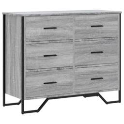 Berkfield Home Chest of Drawers Grey Sonoma 91x35.5x74.5 cm Engineered wood - thumbnail 1
