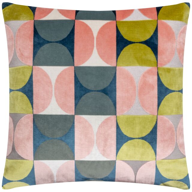 Paoletti Bardot Cut Velvet Retro Cushion in Pink - Size: 50 cm x 50 cm - image 1