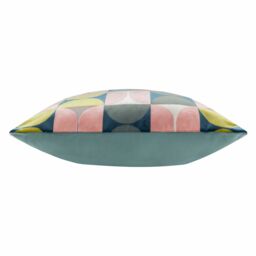 Paoletti Bardot Cut Velvet Retro Cushion in Pink - Size: 50 cm x 50 cm - thumbnail 3