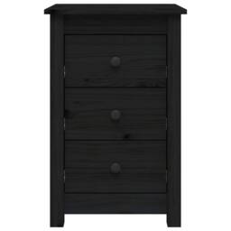 Berkfield Home Bedside Cabinets 2 pcs Black 40x35x61.5 cm Solid Wood Pine - thumbnail 4