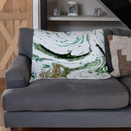 Benjamin Tate Design Green Marble Blanket in Natural - Size: 120 cm x 150 cm - thumbnail 2