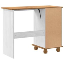 "Berkfield Home White Desk ""ASKIM"" with Drawers White 95x40x75 cm Solid Wood Pine - Size: 95 x 40 x 75 cm" - thumbnail 7