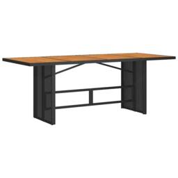 Berkfield Home Modern 9 Piece Garden Dining Set Black Poly Rattan - thumbnail 5