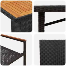 Berkfield Home Modern 9 Piece Garden Dining Set Black Poly Rattan - thumbnail 9