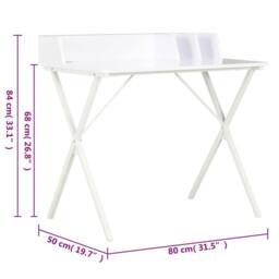 Berkfield Home Modern Desk White 80x50x84 cm - Size: 80 x 50 x 84 cm - thumbnail 7