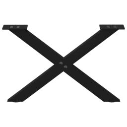 Berkfield Home Coffee Table Legs X-Shaped 2 pcs Black 50x(30-31) cm Steel - thumbnail 4