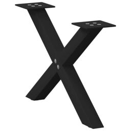 Berkfield Home Coffee Table Legs X-Shaped 2 pcs Black 50x(30-31) cm Steel - thumbnail 1